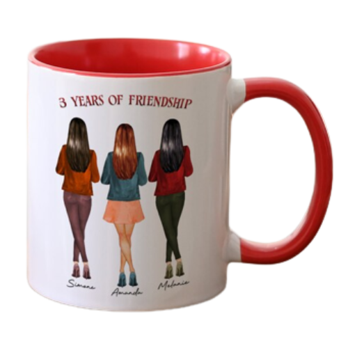 3 Tone Color Inside Mug Red